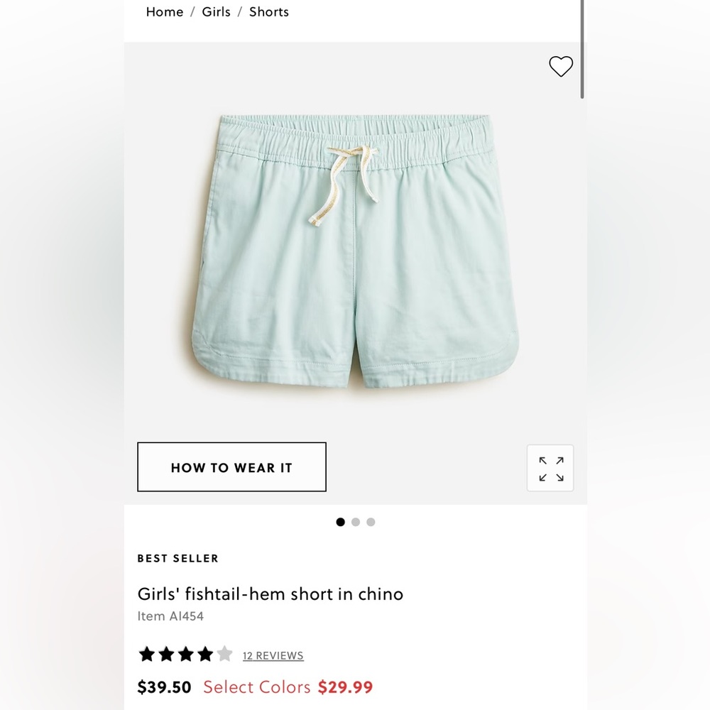 CrewCuts j.crew - Girls' fishtail-hem short in chino size 8